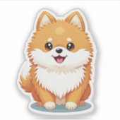 カドリーポメラニア犬毛羽、かわいいチャーム、小 シール (正面)