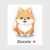 カドリーポメラニア犬毛羽、かわいいチャーム、小 シール (シート)