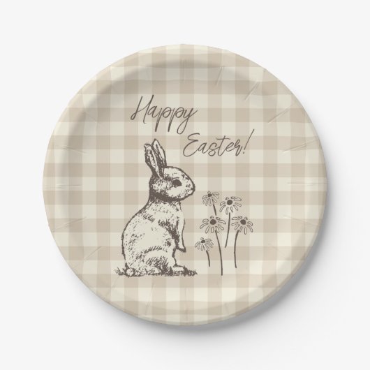 カドリーBunny Rabbits Bonanza -ハッピーイースター。 ペーパープレート (正面)