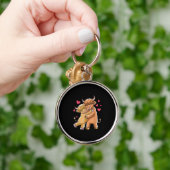 カドルハイランドキャトルスコティッシュ農家ギフト キーホルダー (手)