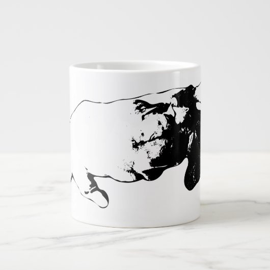 カドル時計 – 静かなインク ジャンボコーヒーマグカップ (正面)