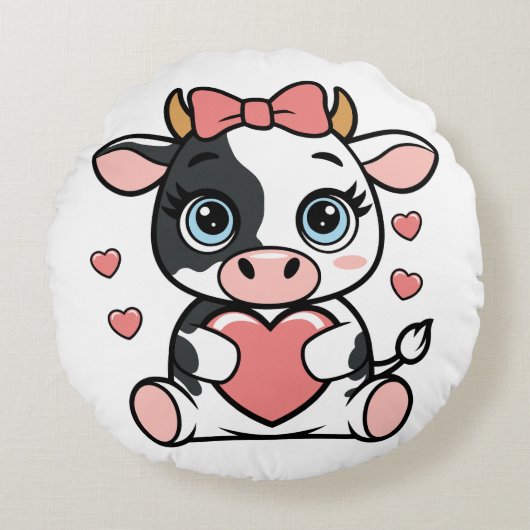 カドル牛 ラウンドクッション (正面)