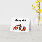 カナおもしろいダムースとメープルシロップ付きビーバー カード (黄色い花)