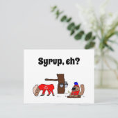 カナおもしろいダムースとメープルシロップ付きビーバー ポストカード (スタンド正面)