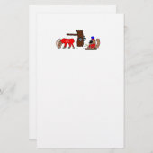 カナおもしろいダムースとメープルシロップ付きビーバー 便箋 (正面/裏面)