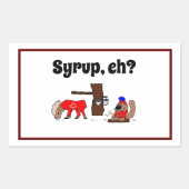 カナおもしろいダムースとメープルシロップ付きビーバー 長方形シール (正面)