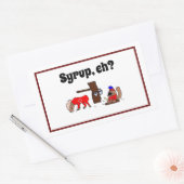 カナおもしろいダムースとメープルシロップ付きビーバー 長方形シール (封筒)