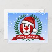 カナすてきダ国旗のクリスマススタイル シーズンポストカード (正面/裏面)