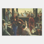 カナの結婚イエス・キリスト、水からワイン ラッピングペーパーシート (正面)