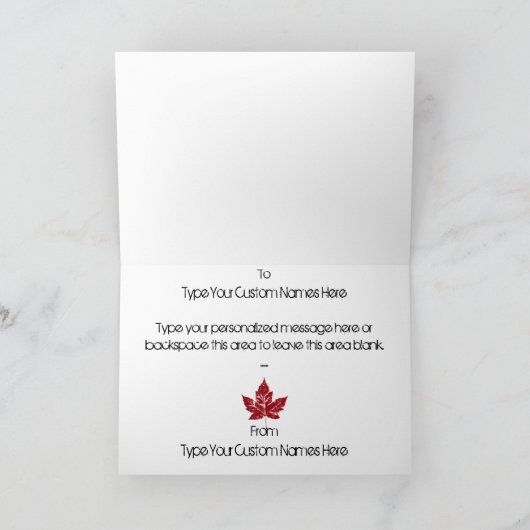 カナカッコいいダカード(カナダ)国旗のグリーティングカード カード (内部)