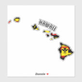 カナカマオリハワイ諸島BLK YRW RED シール (シート)