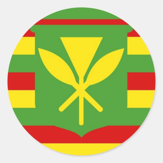 カナカマオリ民族国旗の先住民ハワイアン ラウンドシール (正面)