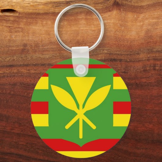 カナカマオリ民族国旗の先住民ハワイ キーホルダー (正面)