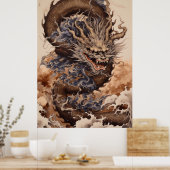 カナガ日本ので蛇の形をした竜 ポスター (キッチン)