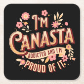 カナスタ中毒 |カナスタおもしろいス スクエアペーパーコースター (正面)
