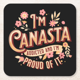 カナスタ中毒 |カナスタおもしろいス スクエアペーパーコースター