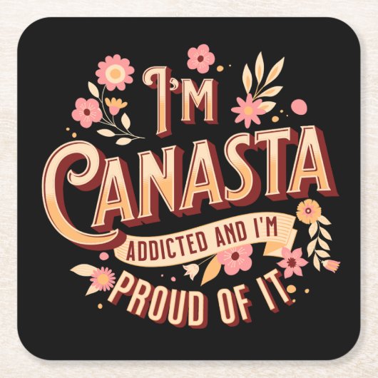 カナスタ中毒 |カナスタおもしろいス スクエアペーパーコースター (正面)