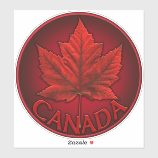 カナダおみやげステッカー赤カエデ葉ステッカー シール (シート)