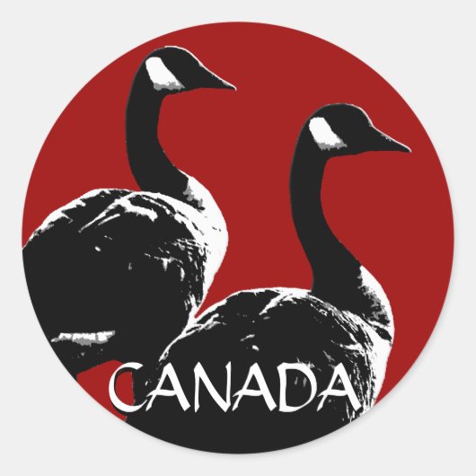 カナダおみやげステッカーCanada Gooseステッカー ラウンドシール (正面)