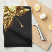 カナダおみやげタオル金ゴールドカナダ茶タオル キッチンタオル (四つ折り)