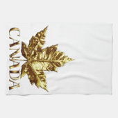 カナダおみやげタオル金ゴールドカナダ茶タオル キッチンタオル (横)