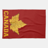 カナダおみやげタオルVarsityカナダ茶タオル キッチンタオル (横)