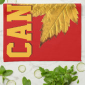 カナダおみやげタオルVarsityカナダ茶タオル キッチンタオル (折り畳み)