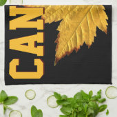 カナダおみやげタオルVarsityカナダ茶タオル キッチンタオル (折り畳み)