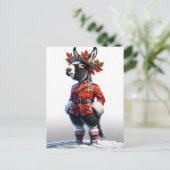 カナダおもしろいをテーマにしたロバ ポストカード (スタンド正面)