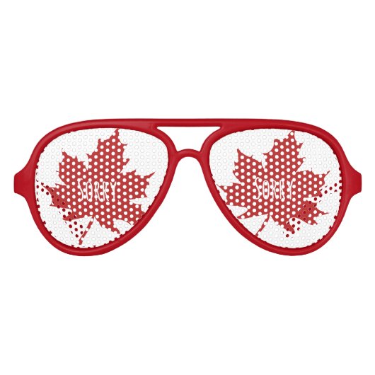 カナダおもしろいナダデー アビエーターサングラス (正面)