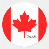 カナダおよびカナダ国旗の愛国者，休日/スポーツ ラウンドシール (正面)