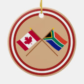 カナダおよび南アフリカ共和国によって交差させる旗 セラミックオーナメント (裏面)