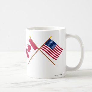 カナダおよび米国によって交差させる旗 コーヒーマグカップ