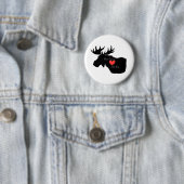 カナダからのカナダのムースピンとラブハートピン 缶バッジ (インサイチュ)