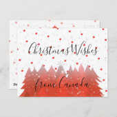 カナダからのクリスマスの願い150レッドメープルリーフ シーズンポストカード (正面/裏面)