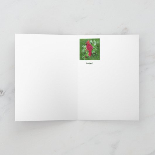 カナダからのメリークリスマス、（鳥）ショウジョウコウカンチョウバード シーズンカード (内部)