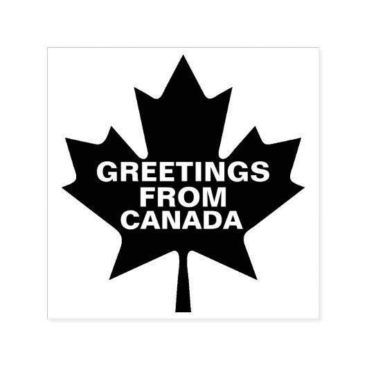 カナダからのメープルリーフ挨拶のカスタマイズ可能 セルフインキングスタンプ (デザイン)