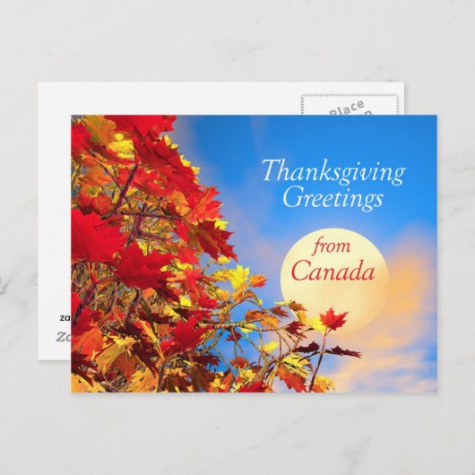 カナダからの感謝祭の朝 シーズンポストカード (正面/裏面)