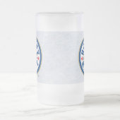 カナダでのホッケーナイトすりガラス製マグカップ フロストグラスビールジョッキ (中央)