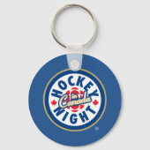 カナダでのホッケーナイトのロゴ キーホルダー (正面)