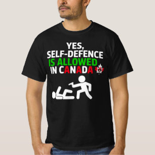 カナダでは、自己防衛は認められている Funny Stickm Tシャツ