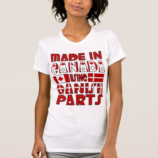 カナダでデンマークの部品を使用 Tシャツ (正面)