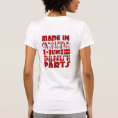 カナダでデンマークの部品を使用 Tシャツ (裏面)