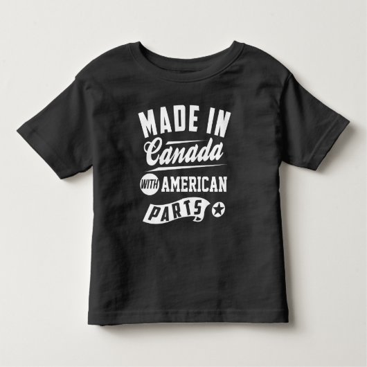 カナダで作られ、アメリカ製の部品を持つ トドラーTシャツ (正面)