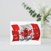 カナダで作成(フラグの背景) ポストカード (スタンド正面)