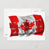 カナダで作成(フラグの背景) ポストカード (正面/裏面)