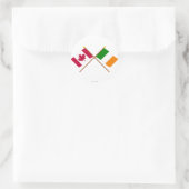 カナダとアイルランドが国旗を交差 ラウンドシール (バッグ)