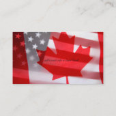 カナダとアメリカの旗が色あせる 名刺 (裏面)