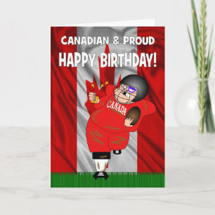 カナダとアメリカ誇りを持ったのサッカー誕生日カード カード