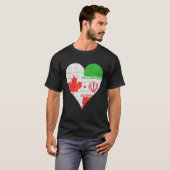 カナダとイランの国旗とハート Tシャツ (正面フル)